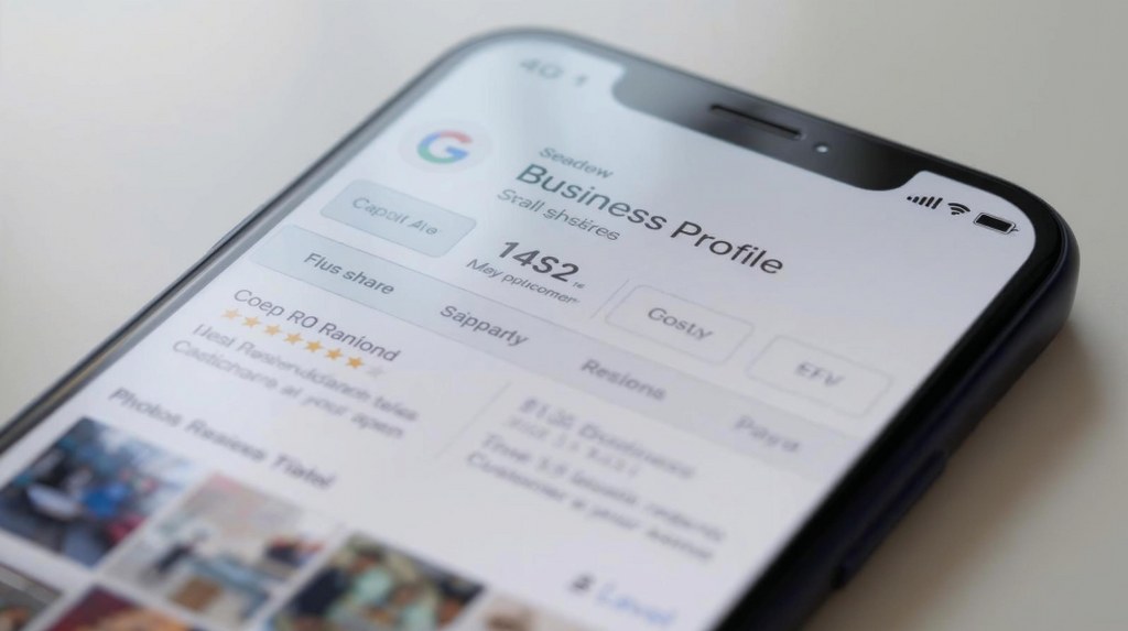 Google Business Profile displayed on phone.