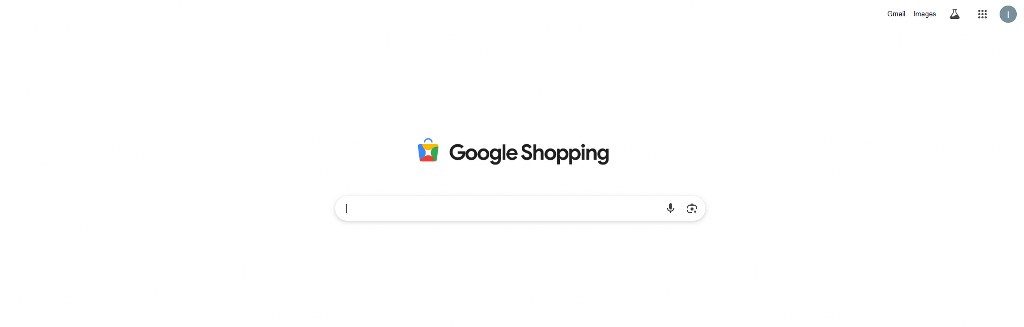 Google Shopping homepage.