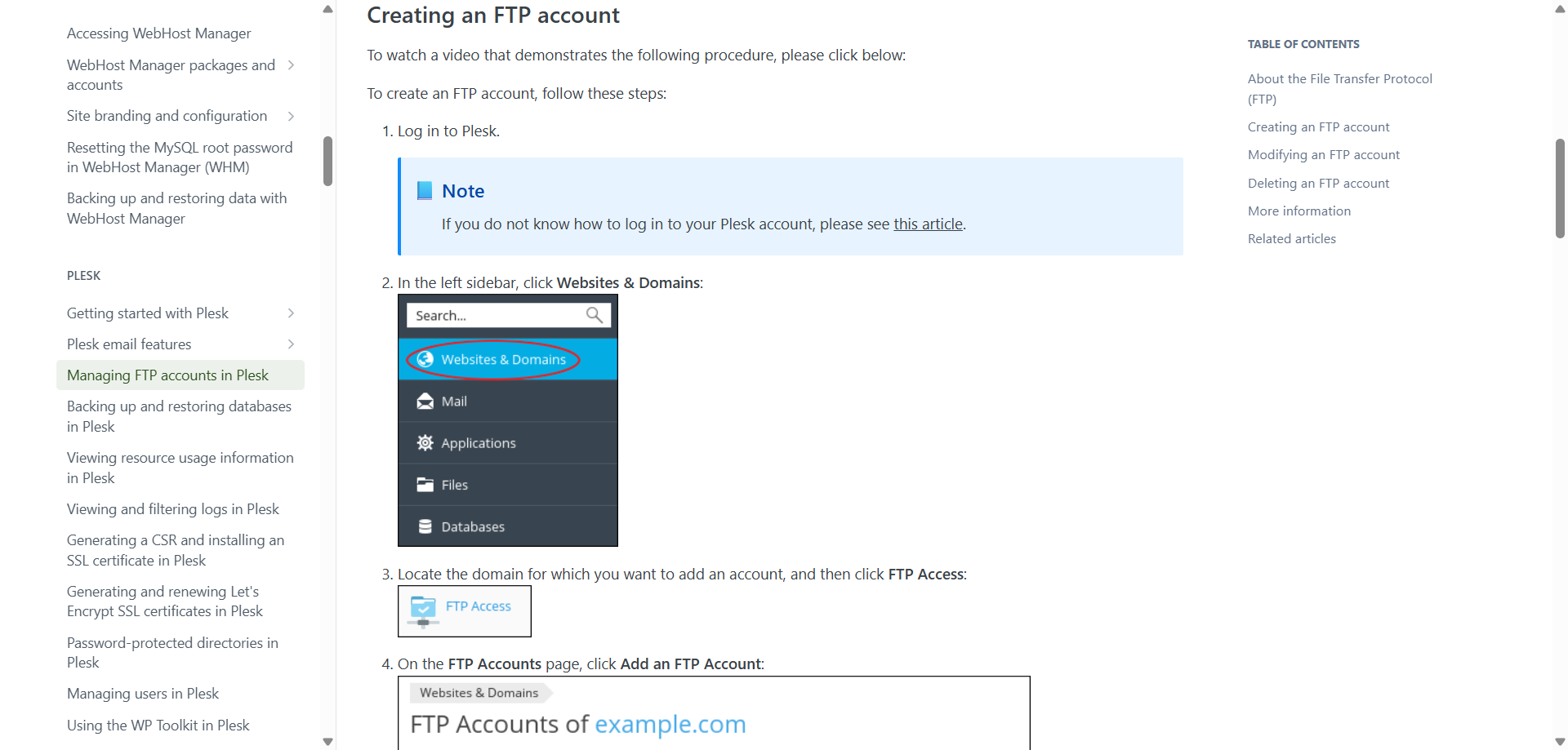 screenshot of Help article