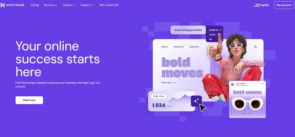 Hostinger's website homepage new