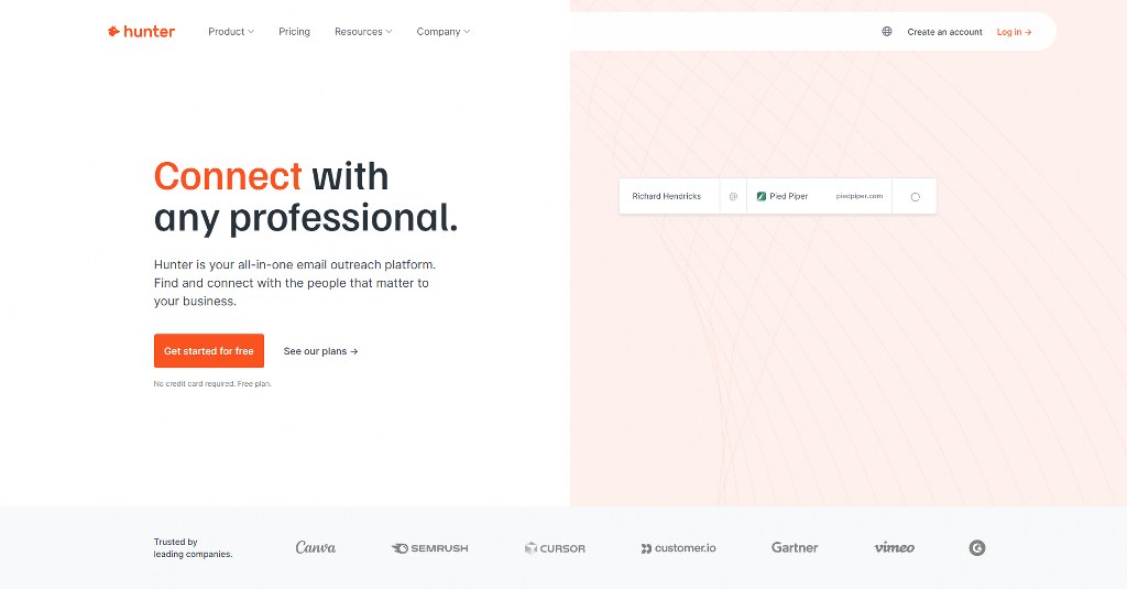 Hunter's website.
