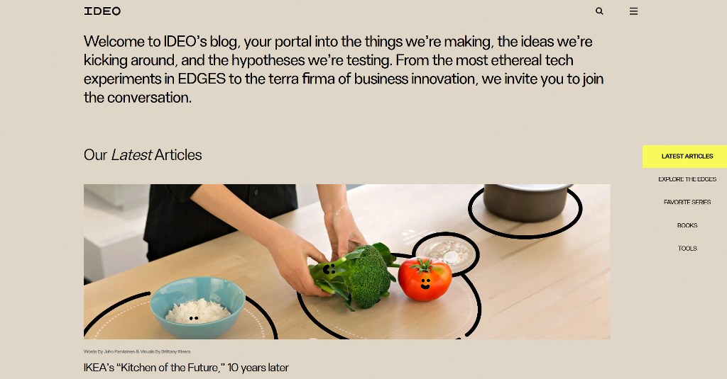 IDEO's blog website.