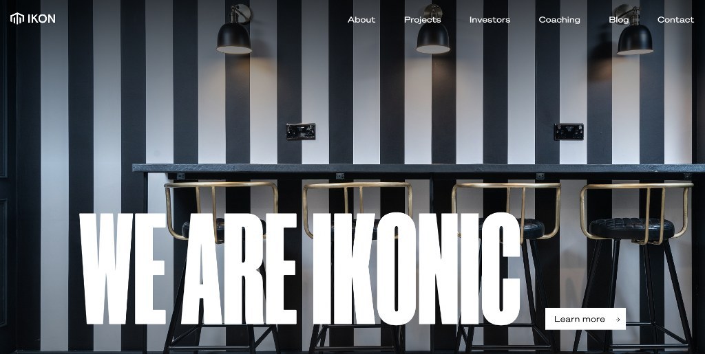 Ikon Property's website homepage.