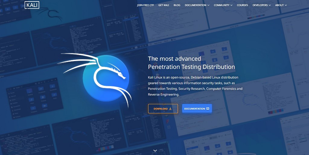 Kali Linux website.