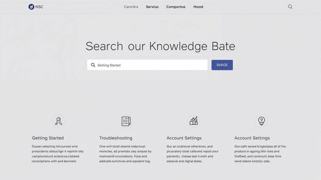 Knowledge Base Website mockup.