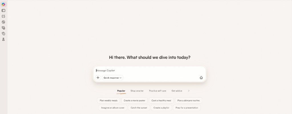 Microsoft Copilot's website homepage.