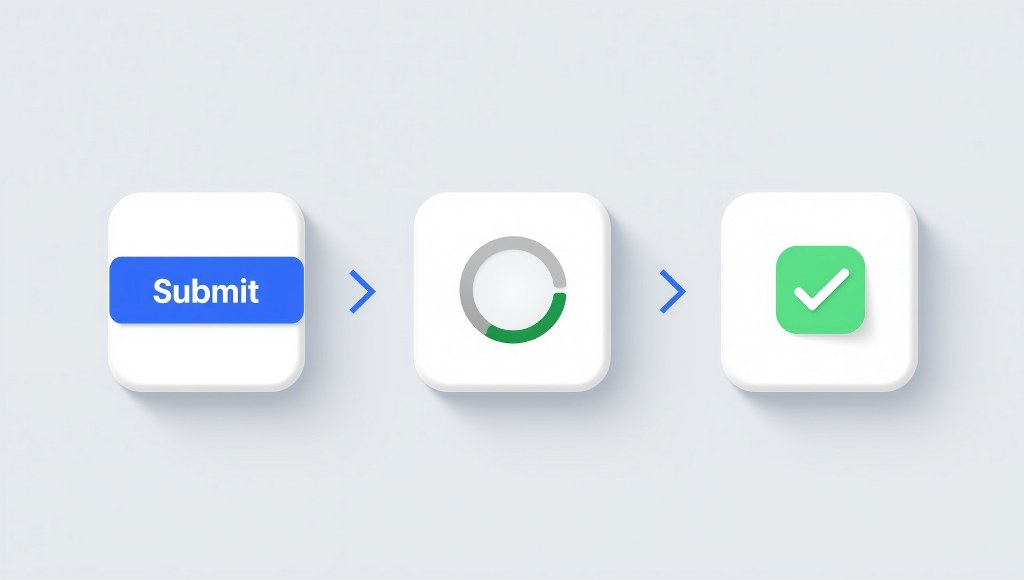 Motion UI design concept showing the transformation of a button.