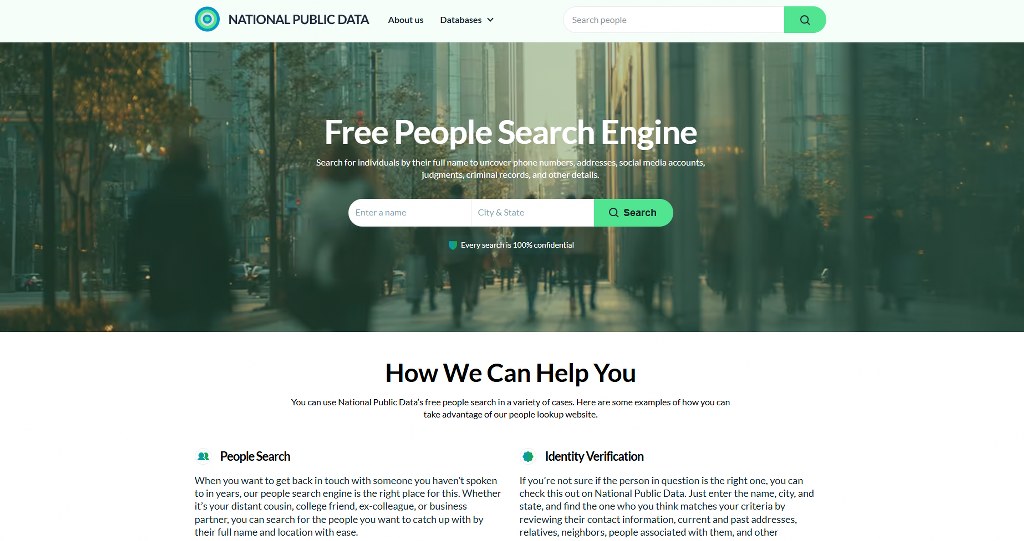 National Public Data website.