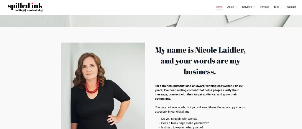 Nicole Laidler (Spilled Ink) website.