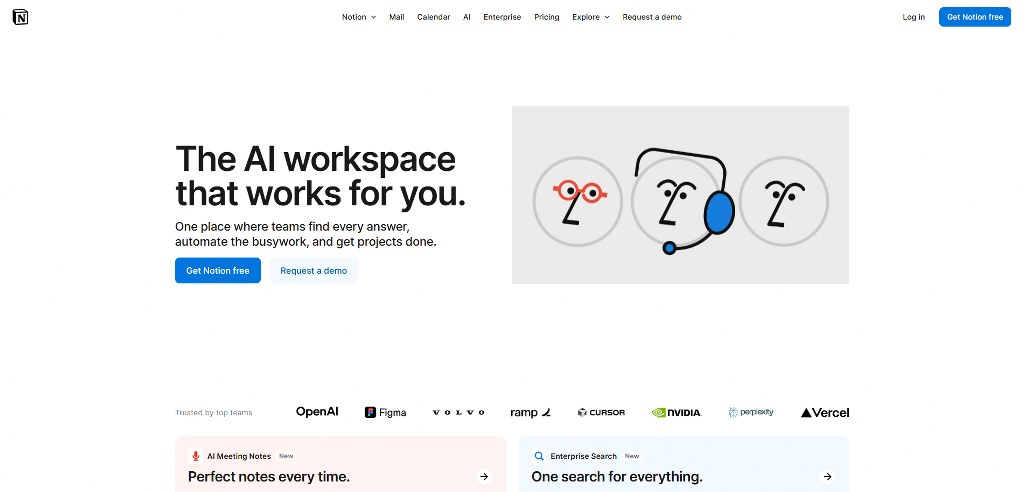Notion's website.
