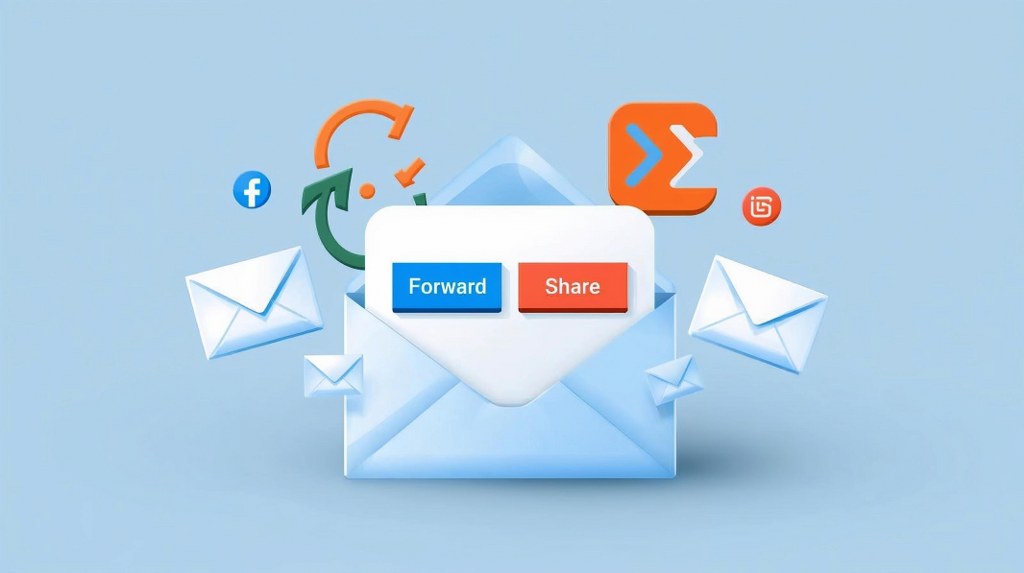 Opened email with prominent “Forward” and “Share” buttons.