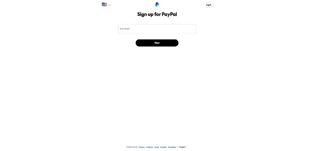 PayPal's sign up.