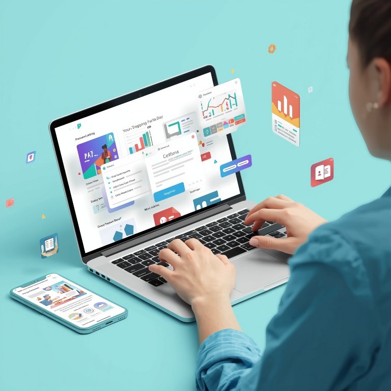 Person building website.