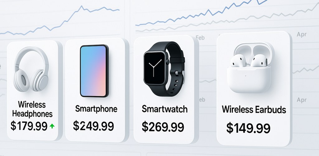 Recommended products on an e-commerce store.