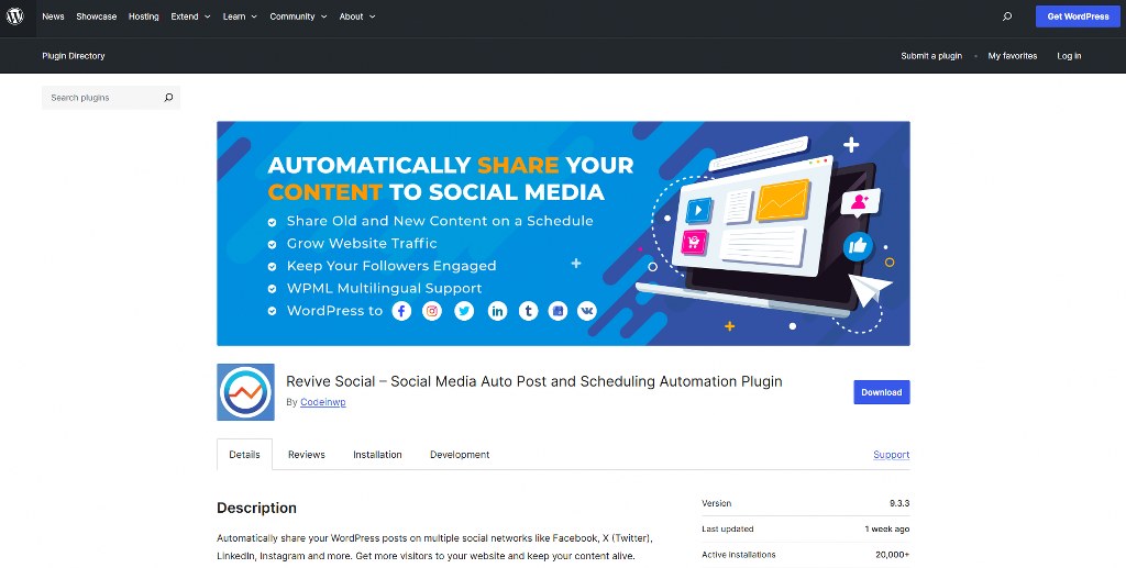 Revive Old Posts webpage.