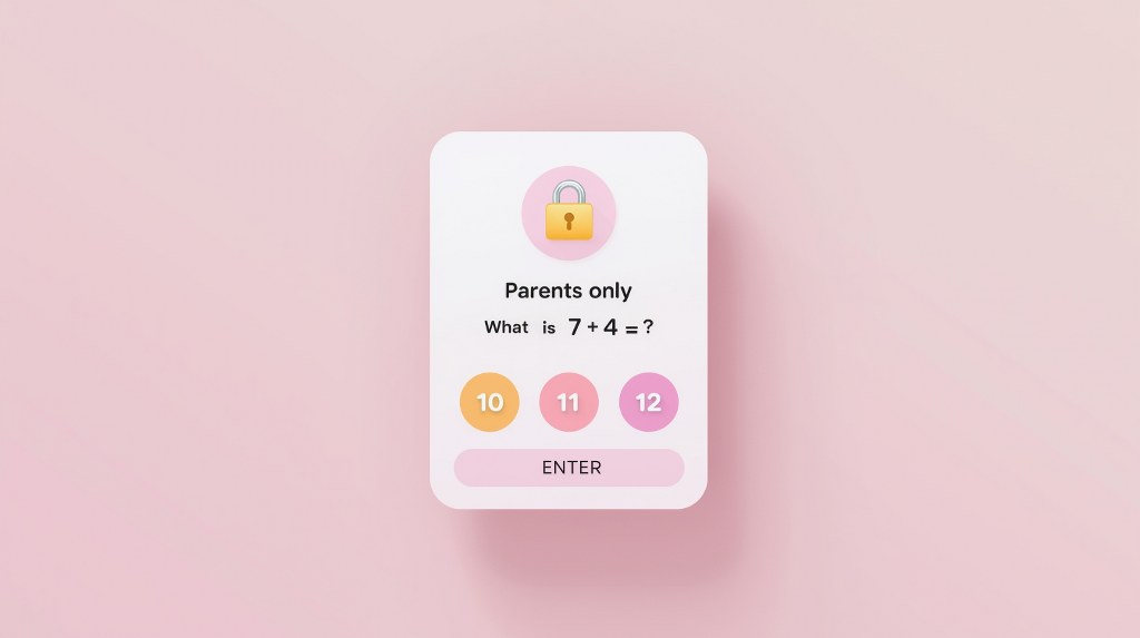 Sample parental gate with question.
