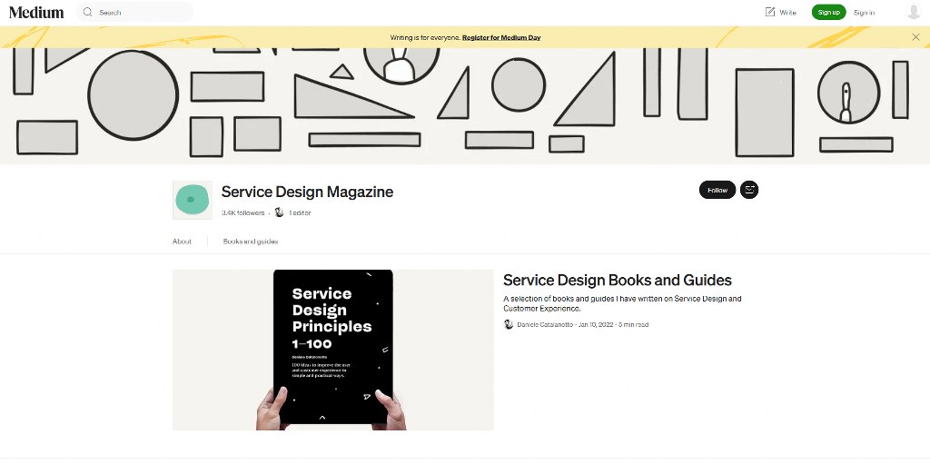 Service Design's Medium page.