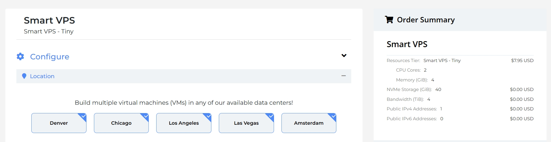 Hosting plan configurations