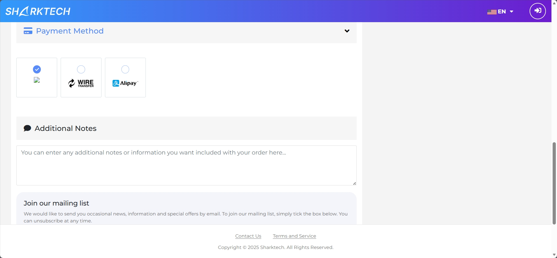 Choosing a Payment Method