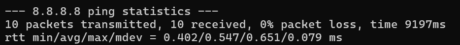 Google DNS (8.8.8.8) Results