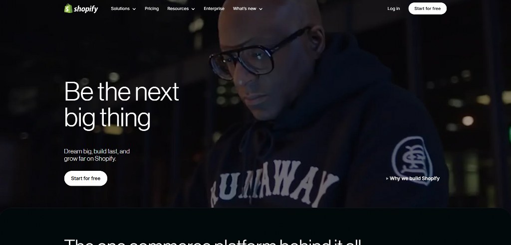 Shopify's website.