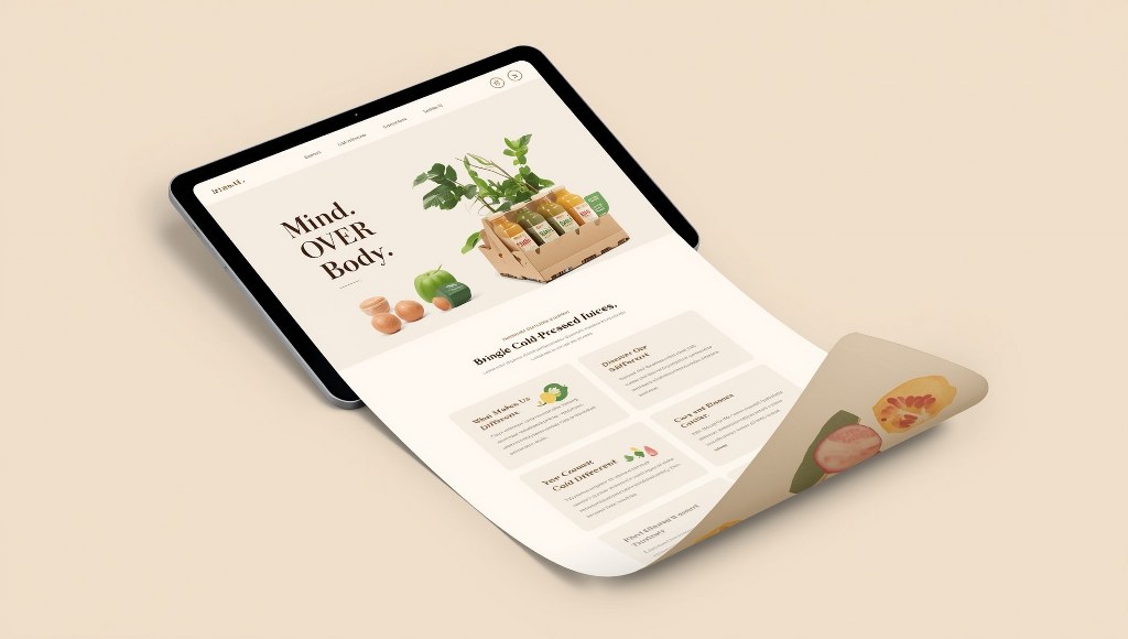 Single-page website with Mind over Body heading.