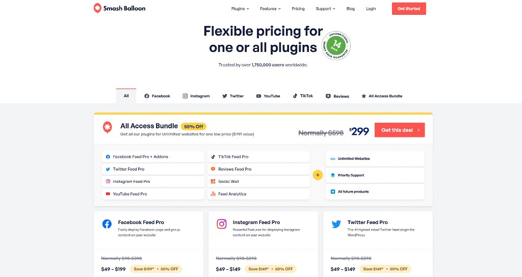 Smash Balloon's pricing page.