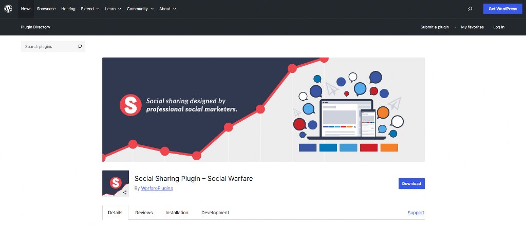 Social Warfare webpage.