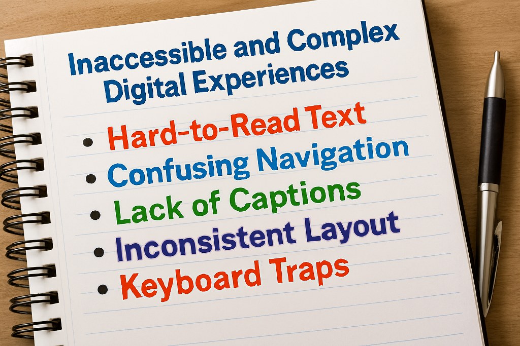 Some bad digital experiences on a notebook.
