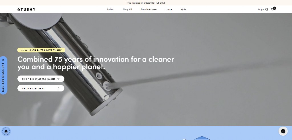 TUSHY’s website.
