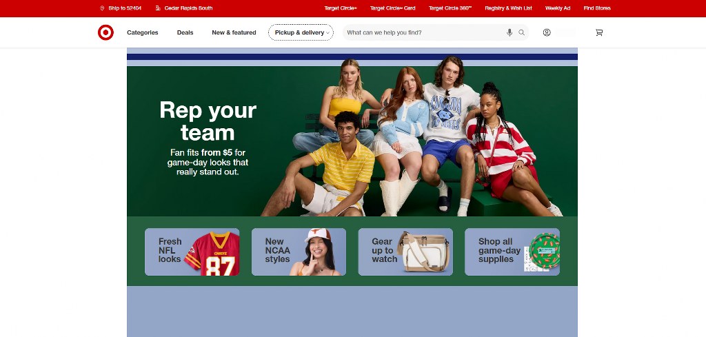 Target's homepage.