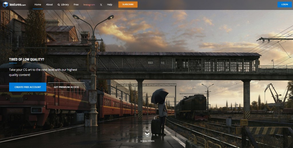 Textures.com homepage.