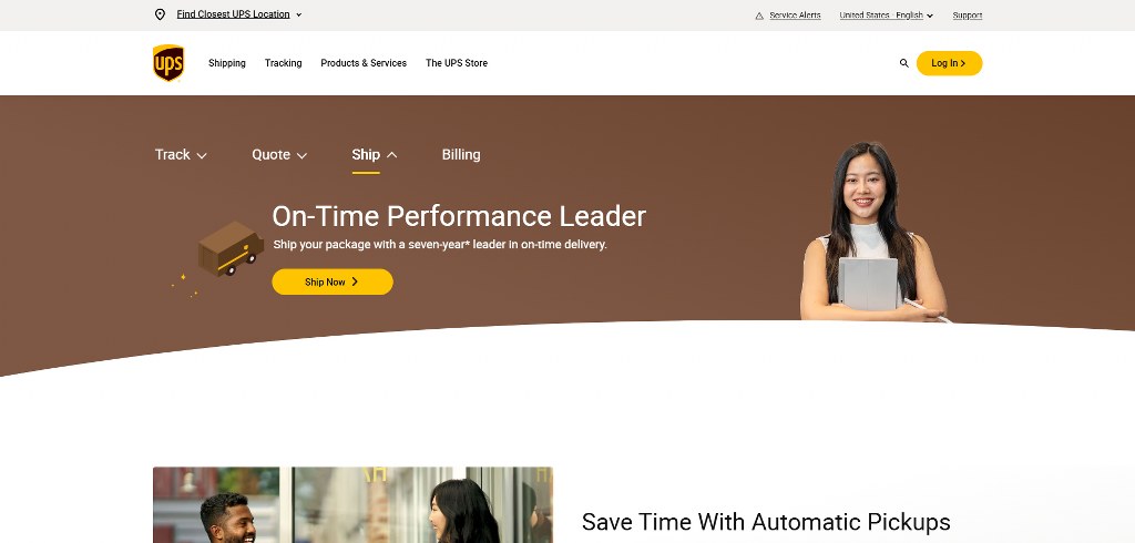 UPS' website.