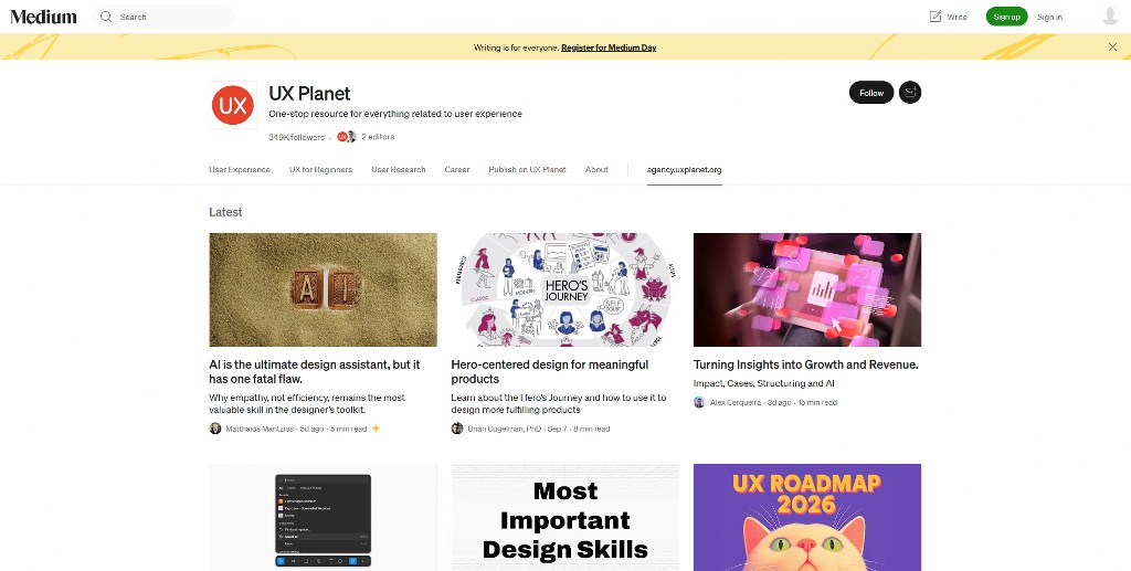 UX Planet blogs.
