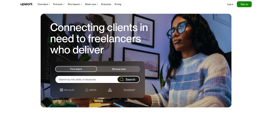 Upwork's website homepage.