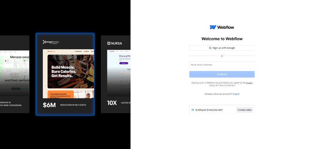 Webflow sign-up form.