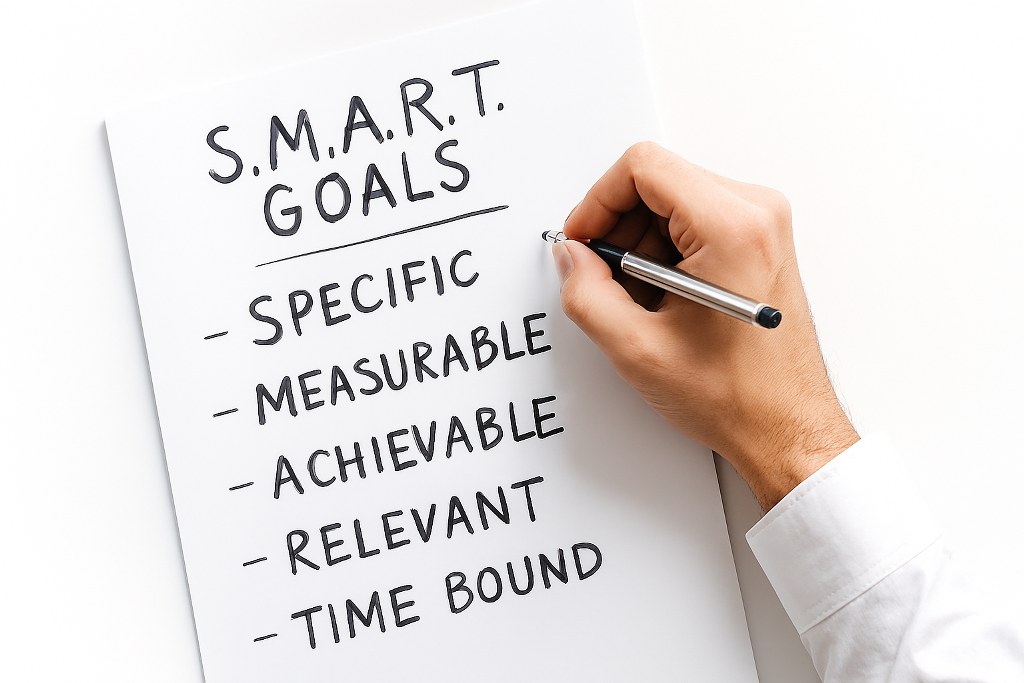 Writing SMART goals.