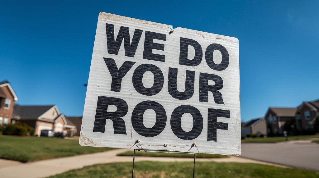 Yard sign with text 
