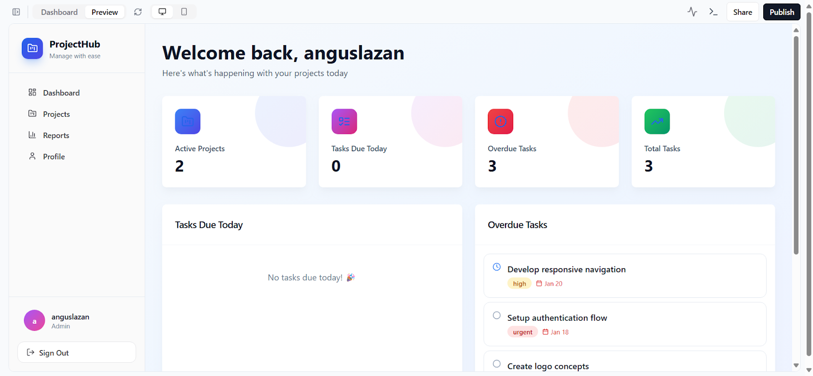 Base44 vs Cursor – Base44 finished dashboard with metrics, activity, and quick actions