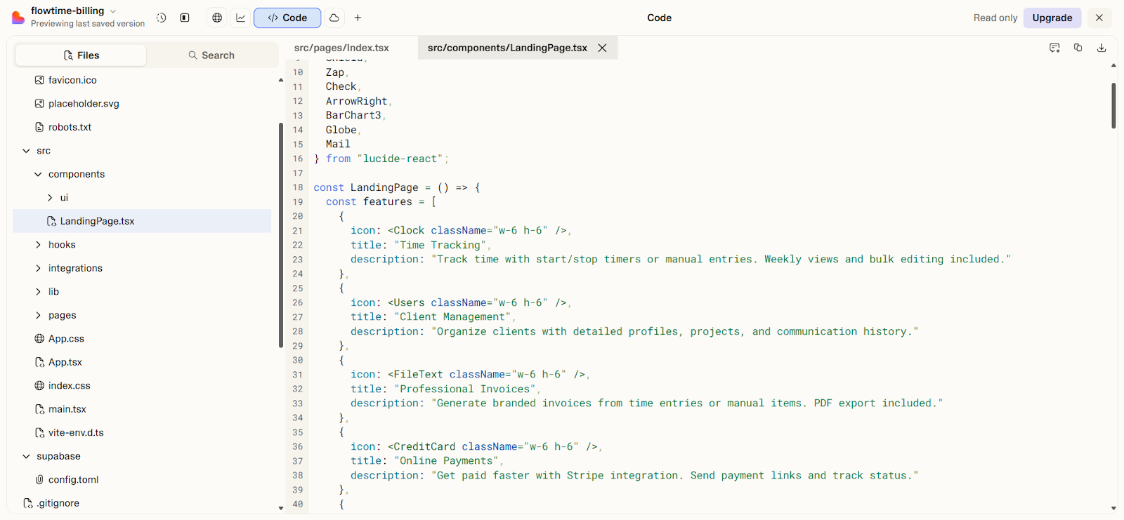 Lovable TypeScript component example