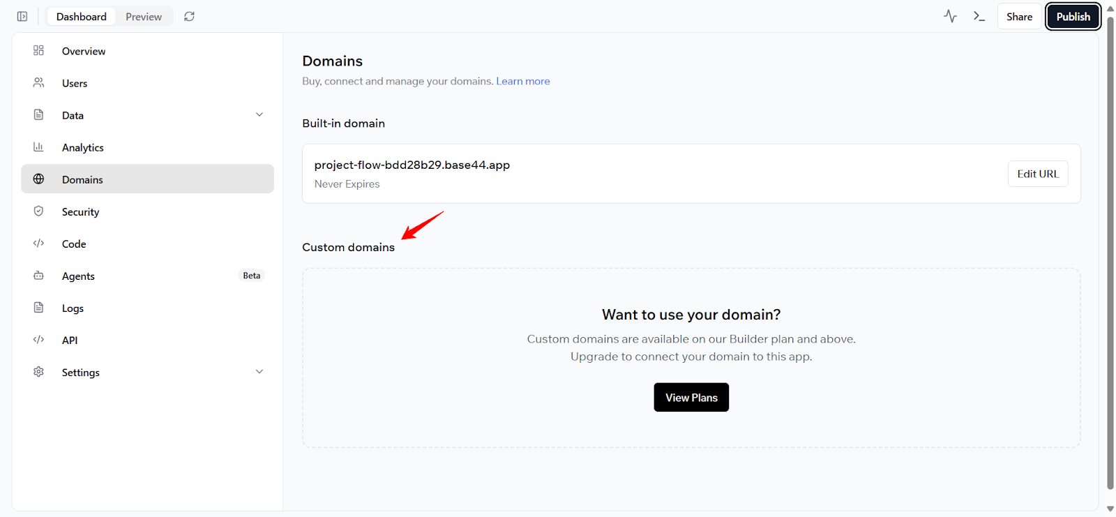 Screenshot: Base44 deployment complete