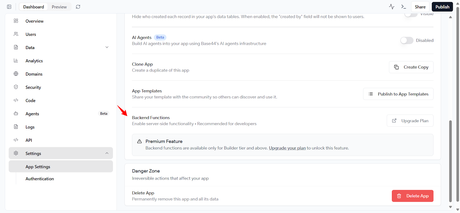 Screenshot: Base44 Stripe integration