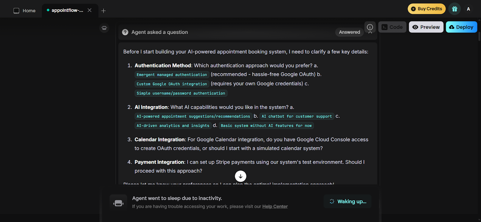 Emergent vs Cursor — Emergent multi-agent build overview