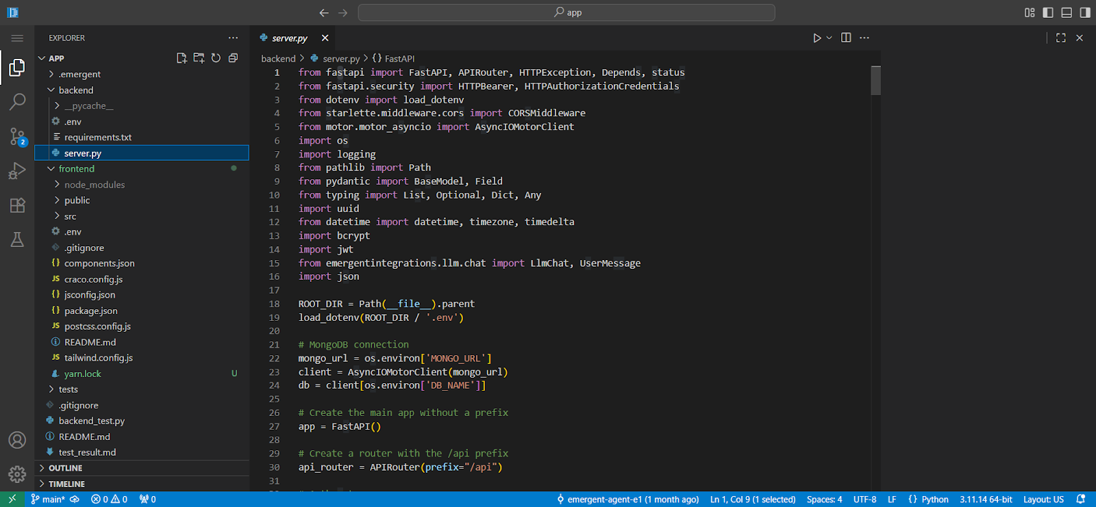 Emergent — editor VS Code web para edições profundas