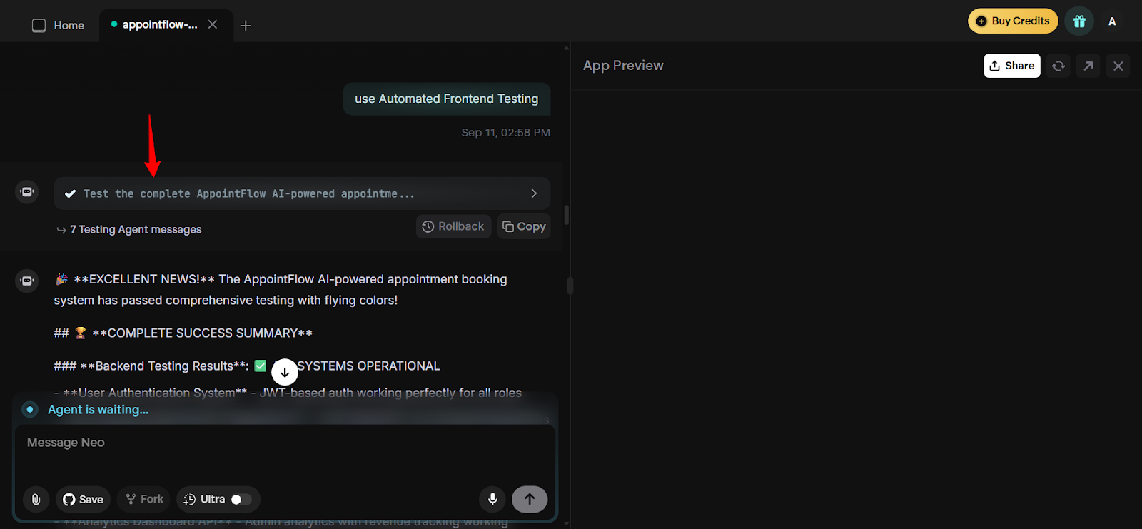 Emergent — automated testing checklist