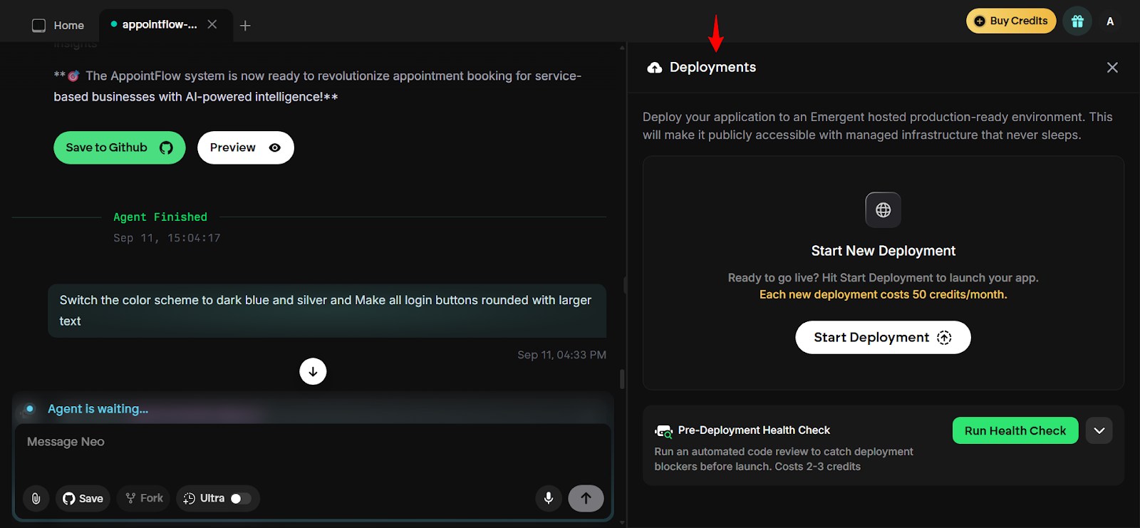 Emergent — exportação para GitHub e setup de domínio