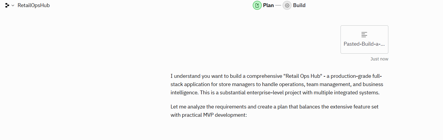 Replit live preview with dashboard components