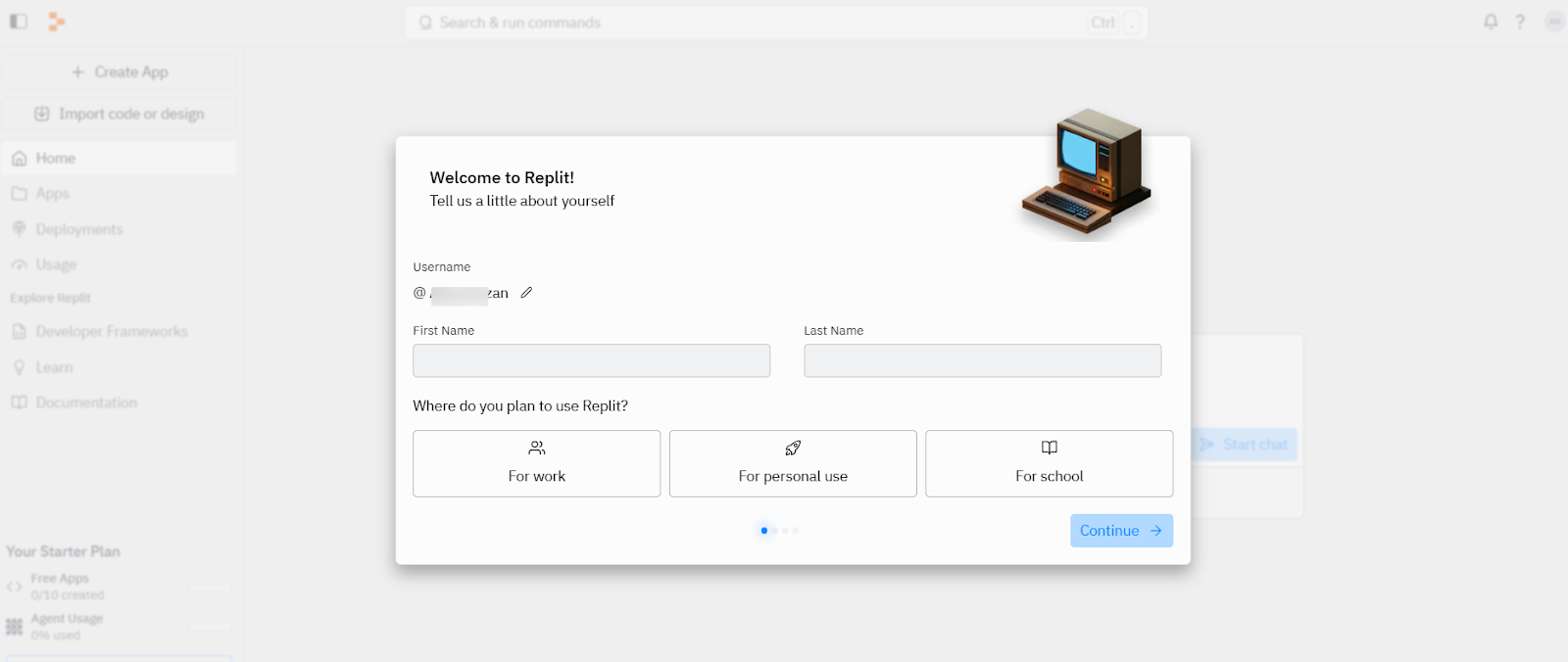 Replit plan selection during signup
