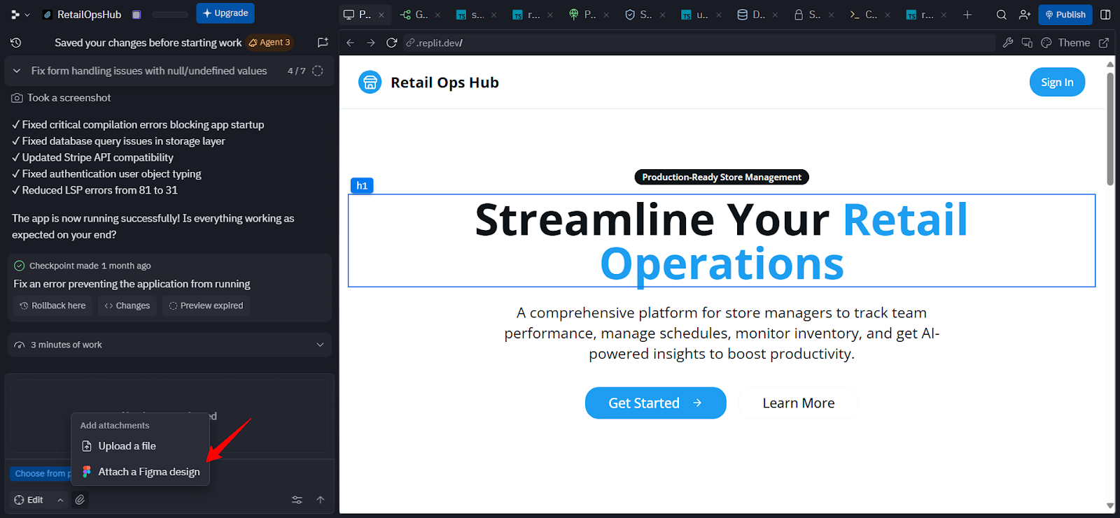 Replit Figma import and live preview