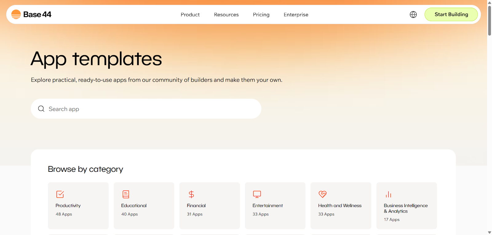 Base44 templates and styling presets – application of visual themes in one click